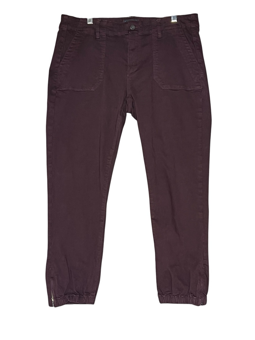 PAIGE Mayslie Jogger Plum Purple Pants Elastic Cuff Zip Ankle Women's 32 - Picture 2 of 15